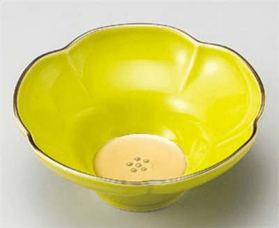 五釉金(緑)花型小鉢