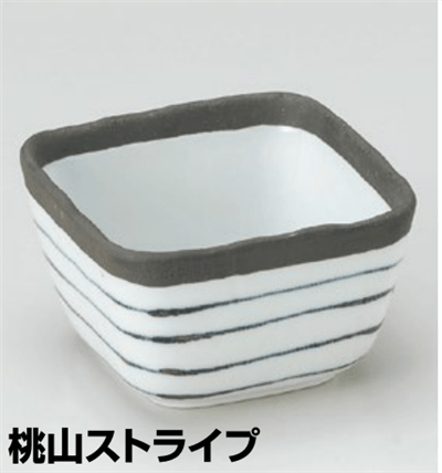 桃山ｽﾄﾗｲﾌﾟ3.6角小鉢