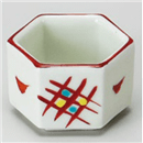 赤絵格子六角豆鉢