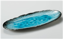 藍染ｽｶｲ楕円長皿