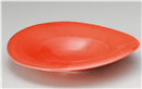 赤釉ﾊｯﾄ型盛鉢