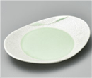 流水ﾗｽﾀｰ楕円小皿(緑)