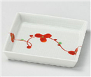 帯花紋(赤)角小皿