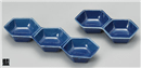 藍六角三連皿 藍六角三連皿