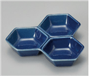 藍六角三品皿