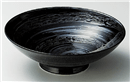 漆黒銀彩渦8寸高台鉢