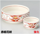 赤絵花紋刺身鉢
