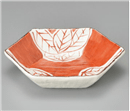 手描 木の葉六角鉢