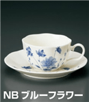 NBﾌﾞﾙｰﾌﾗﾜｰｺｰﾋｰ碗皿（セット）