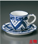 古代ﾏｼﾞｮﾘｶｺｰﾋｰ碗皿（セット）