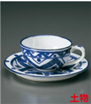 古代ﾏｼﾞｮﾘｶ紅茶碗皿（セット）
