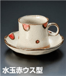 水玉赤ｳｽ型ｺｰﾋｰC/S（セット）