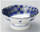 藍銀彩市松ﾃﾞｻﾞｰﾄ鉢