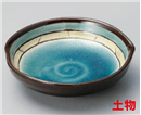 青貫入ﾊｰﾄ型浅小鉢