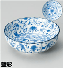 藍彩菊型4.5鉢