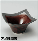 ｱﾒ釉渕黒3.6角鉢